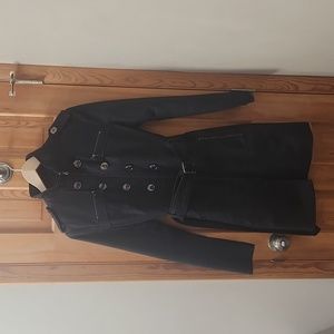 Kenneth Cole New York Black Military Womens Trench Coat. Size small